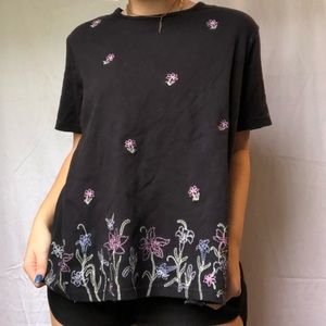 Flower embroidery top